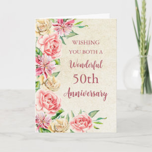 Blume für Wasserfarben 50. Hochzeitskarte Karte