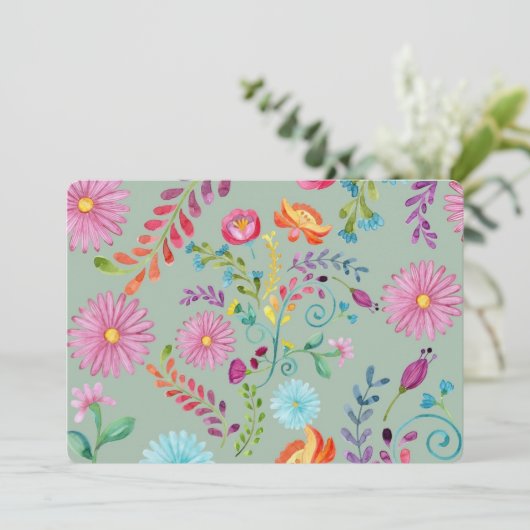 Blume für Wasserfarben - Anpassbar (Stehend Vorderseite)