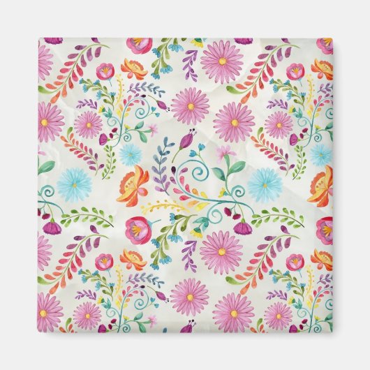 Blume für Wasserfarben - Anpassbar Magnet (Vorne)