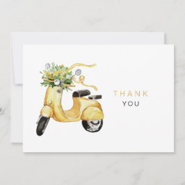 Blume für Wasserfarben auf einem Scooter Custom Vi Dankeskarte