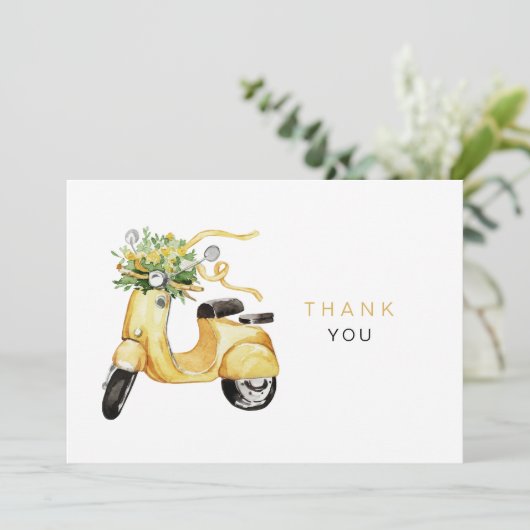 Blume für Wasserfarben auf einem Scooter Custom Vi Dankeskarte (Stehend Vorderseite)