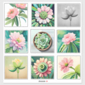 Blume für Wasserfarben Aufkleber (Blatt)