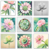 Blume für Wasserfarben Aufkleber (Vorderseite)