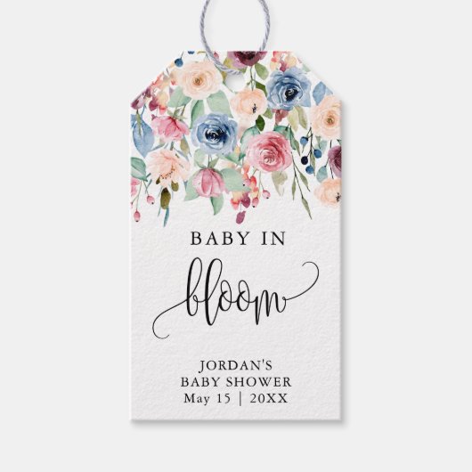 Blume für Wasserfarben Baby in Blütendusche Gefall Geschenkanhänger (Vorderseite)