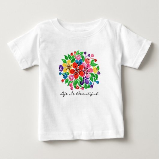 Blume für Wasserfarben Baby T-shirt (Vorderseite)