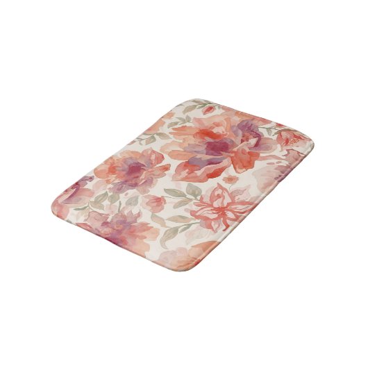 Blume für Wasserfarben Badematte (Schrägansicht)