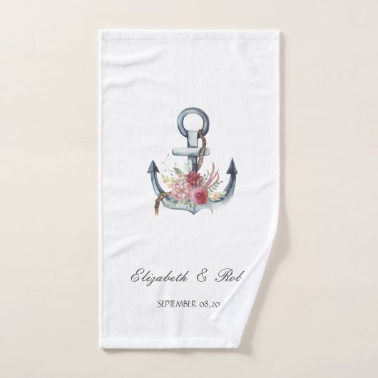 Blume für Wasserfarben Badhandtuch Set (Handtuch)
