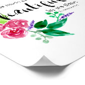 Blume für Wasserfarben Biokonzept Kalligrafie Chic Poster (Ecke)