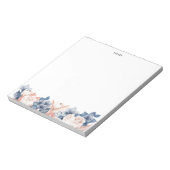 Blume für Wasserfarben Blau und Rosa Notizblock (Rotiert)