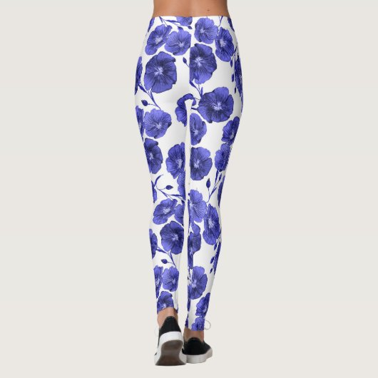 Blume für Wasserfarben: Botanisches Hintergrundpap Leggings (Rückseite)