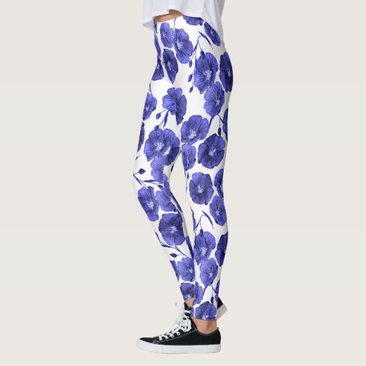 Blume für Wasserfarben: Botanisches Hintergrundpap Leggings (Links)