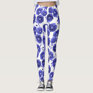 Blume für Wasserfarben: Botanisches Hintergrundpap Leggings
