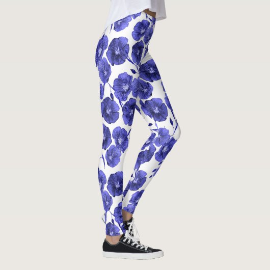 Blume für Wasserfarben: Botanisches Hintergrundpap Leggings (Rechts)