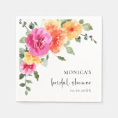 Blume für Wasserfarben Brautparty Serviette (Vorderseite)