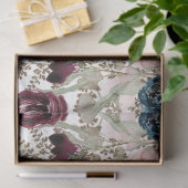 Blume für Wasserfarben Burgundy Navy Skriptdekoupa Seidenpapier (Geschenk)