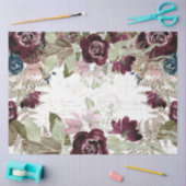 Blume für Wasserfarben Burgundy Navy Skriptdekoupa Seidenpapier (Basteln)