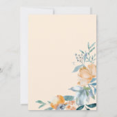 Blume für Wasserfarben Cream Graduation Party Einladung (Rückseite)