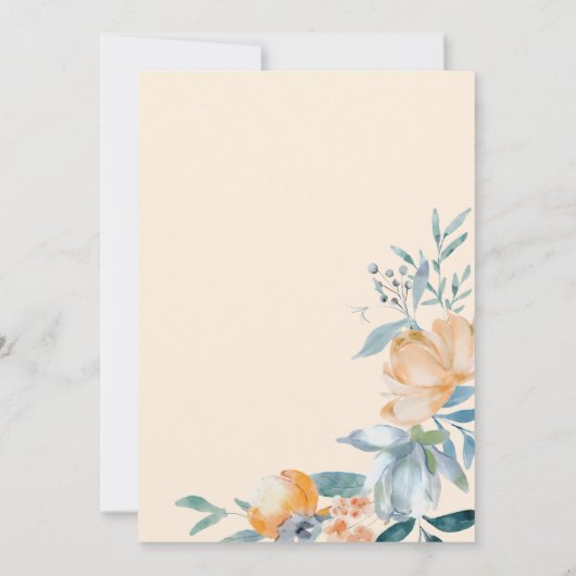 Blume für Wasserfarben Cream Graduation Party Einladung (Rückseite)