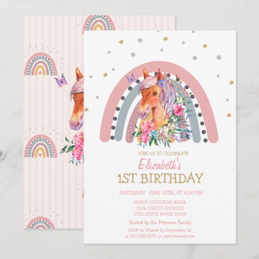 Blume für Wasserfarben Einladung (Vorne/Hinten)