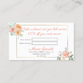 Blume für Wasserfarben Empfehlungskarte (Rückseite)