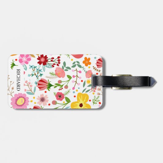 Blume für Wasserfarben Gepäckanhänger (Rückseite horizontal)