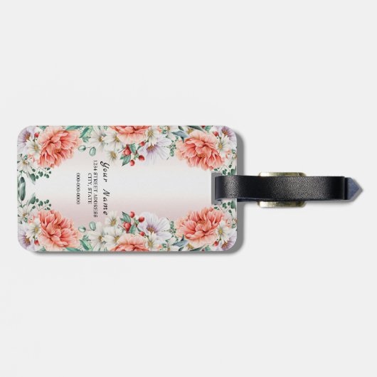 Blume für Wasserfarben Gepäckanhänger (Rückseite horizontal)