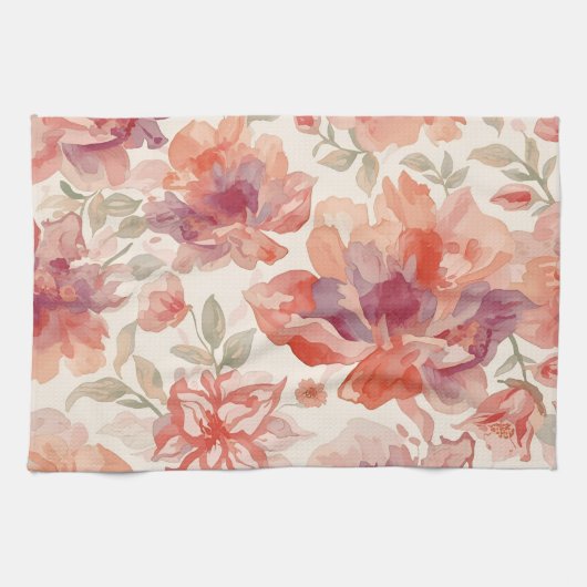 Blume für Wasserfarben Geschirrtuch (Horizontal)