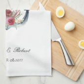 Blume für Wasserfarben Geschirrtuch (Viertel Falte)