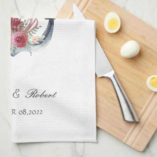 Blume für Wasserfarben Geschirrtuch (Viertel Falte)