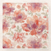 Blume für Wasserfarben Glasuntersetzer (Vorderseite)