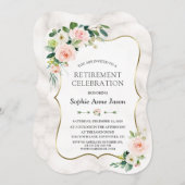 Blume für Wasserfarben Gold Rente Party Einladung (Vorne/Hinten)