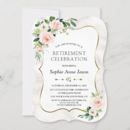 Blume für Wasserfarben Gold Rente Party Einladung
