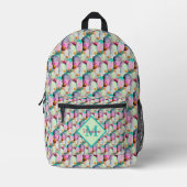 Blume für Wasserfarben-Kakteen Bedruckter Rucksack (Vorderseite)