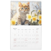 Blume für Wasserfarben Katzen Kalender 2024 (Mär 2027)