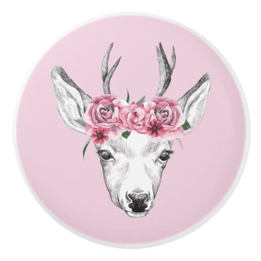 Blume für Wasserfarben Keramikknauf (Vorderseite)