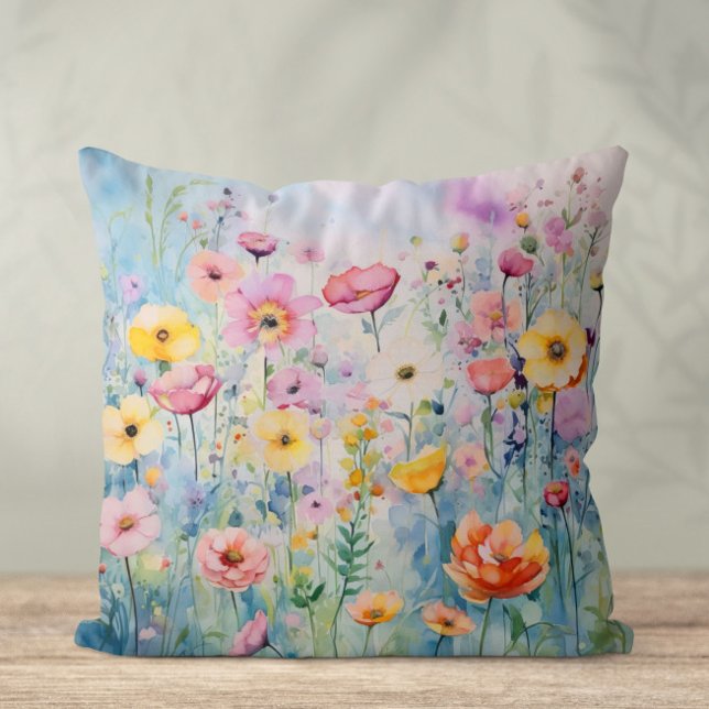 Blume für Wasserfarben Kissen (Spring Flowers watercolour pillow)