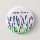 Blume für Wasserfarben-Lavendel Button (Vorderseite)