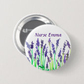 Blume für Wasserfarben-Lavendel Button (Vorne & Hinten)