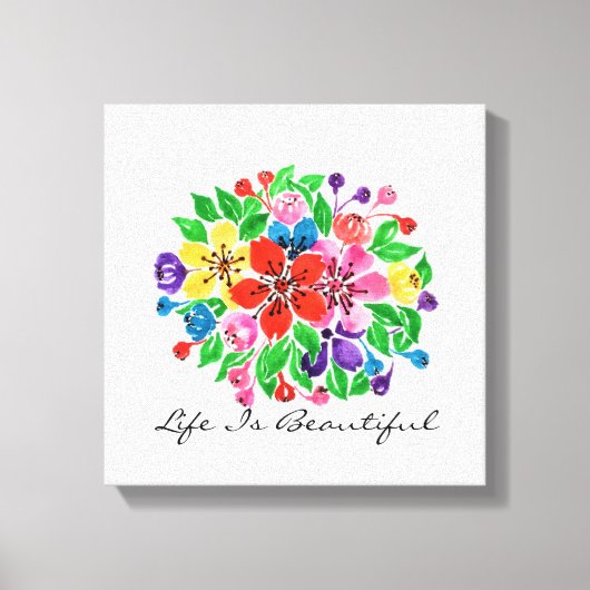 Blume für Wasserfarben Leinwanddruck (Vorderseite)