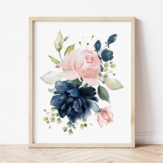 Blume für Wasserfarben, Mädchen und Kinderzimmer Poster
