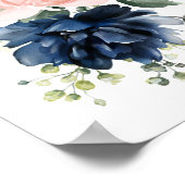 Blume für Wasserfarben, Mädchen und Kinderzimmer Poster (Ecke)