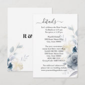 Blume für Wasserfarben mit Hochzeitdetails Begleitkarte (Vorne/Hinten)