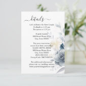 Blume für Wasserfarben mit Hochzeitdetails Begleitkarte (Stehend Vorderseite)