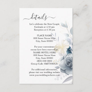 Blume für Wasserfarben mit Hochzeitdetails Begleitkarte