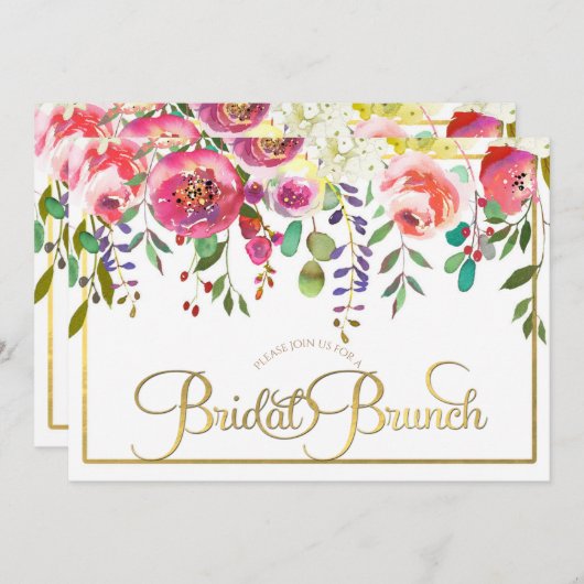 Blume für Wasserfarben Modernes Brauchtum Einladung (Vorne/Hinten)