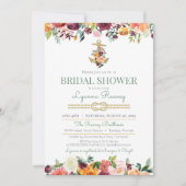 Blume für Wasserfarben Nautisches Brautparty Einladung (Vorderseite)