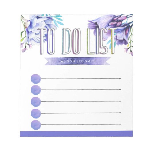 Blume für Wasserfarben Notizblock (Vorderseite)