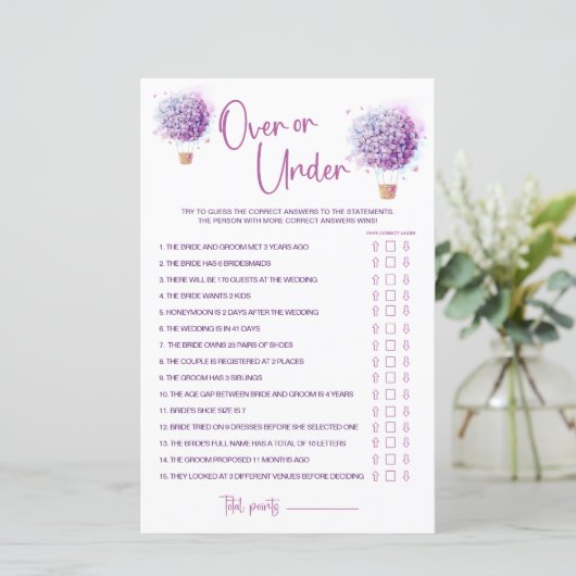 Blume für Wasserfarben | Over & Under Game (Stehend Vorderseite)