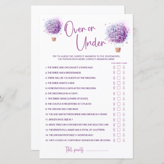 Blume für Wasserfarben | Over & Under Game (Vorne/Hinten)