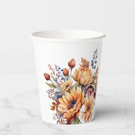 Blume für Wasserfarben Pappbecher (Rückseite)